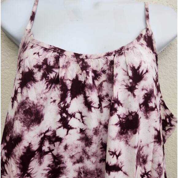 Faded Glory Purple White Tie Dye Spaghetti Strip Top XXL 20W Plus Lightweight - Picture 2 of 4